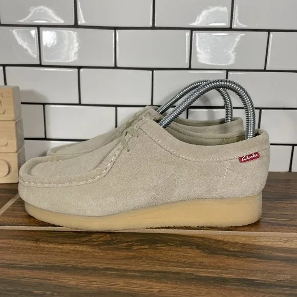 Clarks Padmora Womens Size Shoes Sand Suede Crepe Sole Moc Toe Oxfords